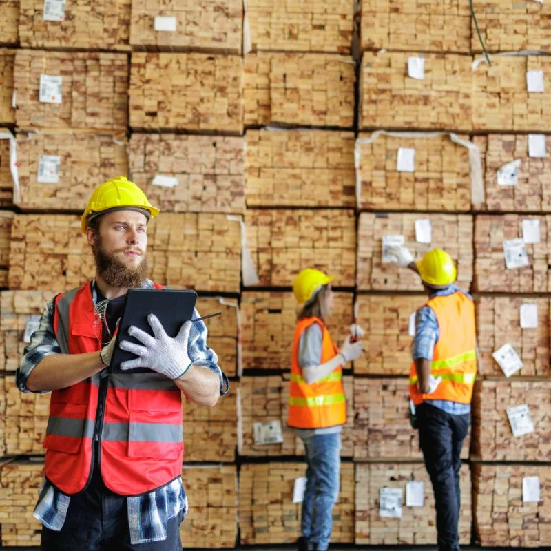 Using wooden pallets for storage